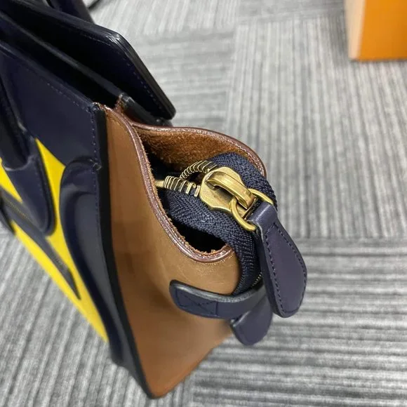 Celine Multicolor Suede And Leather Micro Luggage Tote - Picture 7 of 16